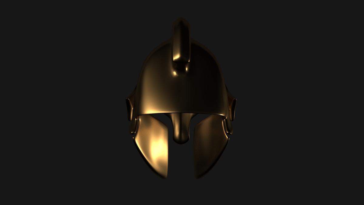 3D Spartan Helmet mental ray Render Autodesk maya2016 CopperSatinMetal modeling Digital Model