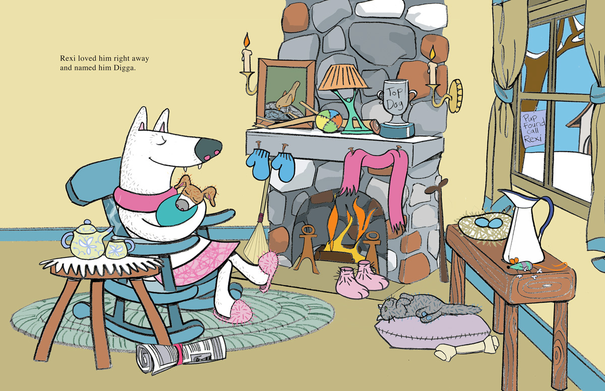 children's illustration digital book story dog