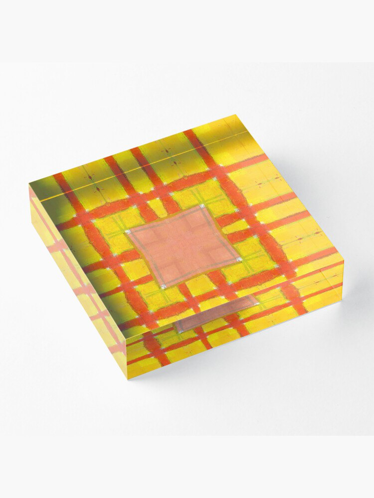 geometric abstract Surface Pattern print yellow orange carreaux Quadrillage ligne Couleurs Graphik