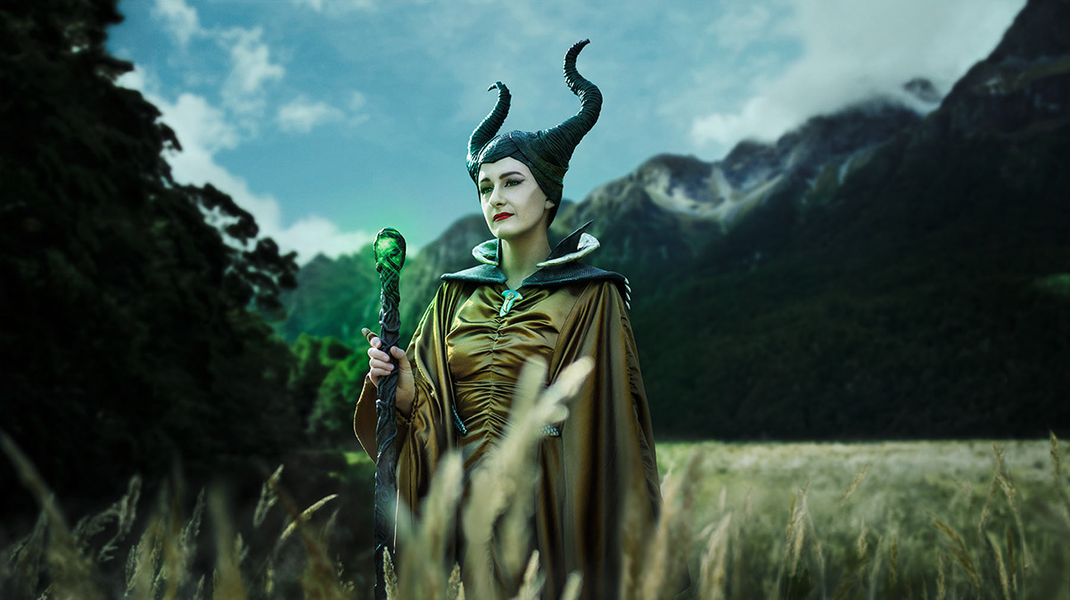 retouching  compositing maleficent Cosplay Landscape model Mystic