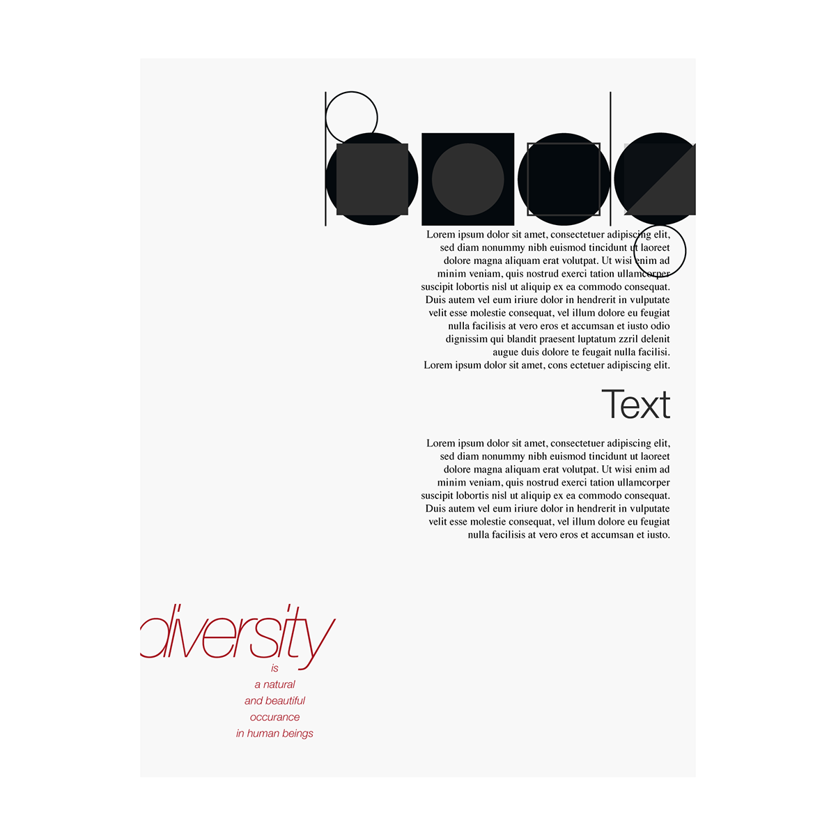 bodydiversity editorial editorial design  Layout magazine magazine spread geometric shapes type typography  