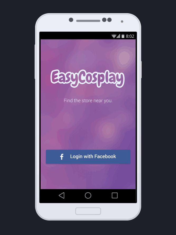 Cosplay UI android ux prototype