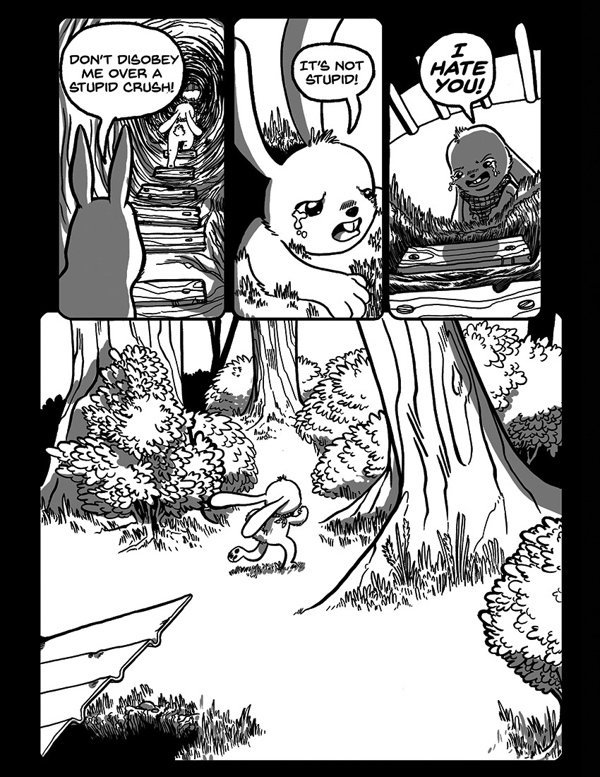 comic bunny water flood sad greyscale Sequential Arts cute short story