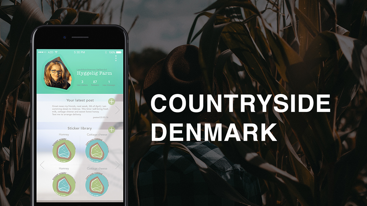 identity logo app Customize denmark application sticker design concept Concept Idea digital print promote countryside farm