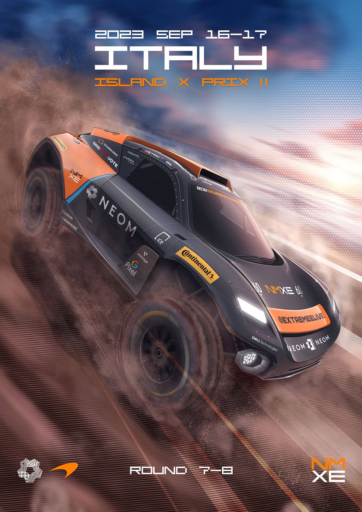 McLaren Extreme E Motorsport Racing f1 car ILLUSTRATION  Digital Art  artwork digital illustration