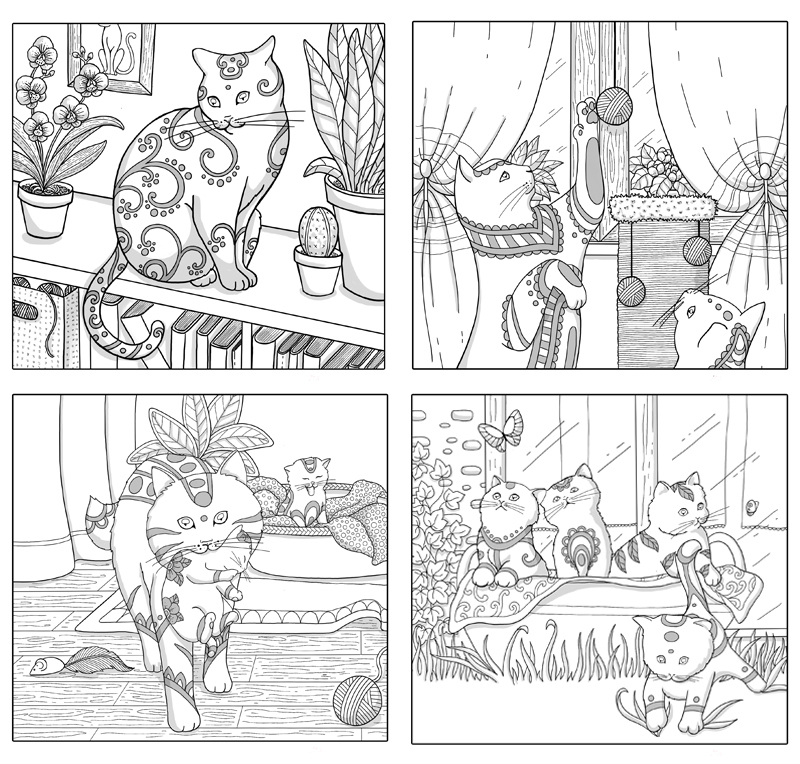 Cat Chat box bookmark pattern Stationery book kitten