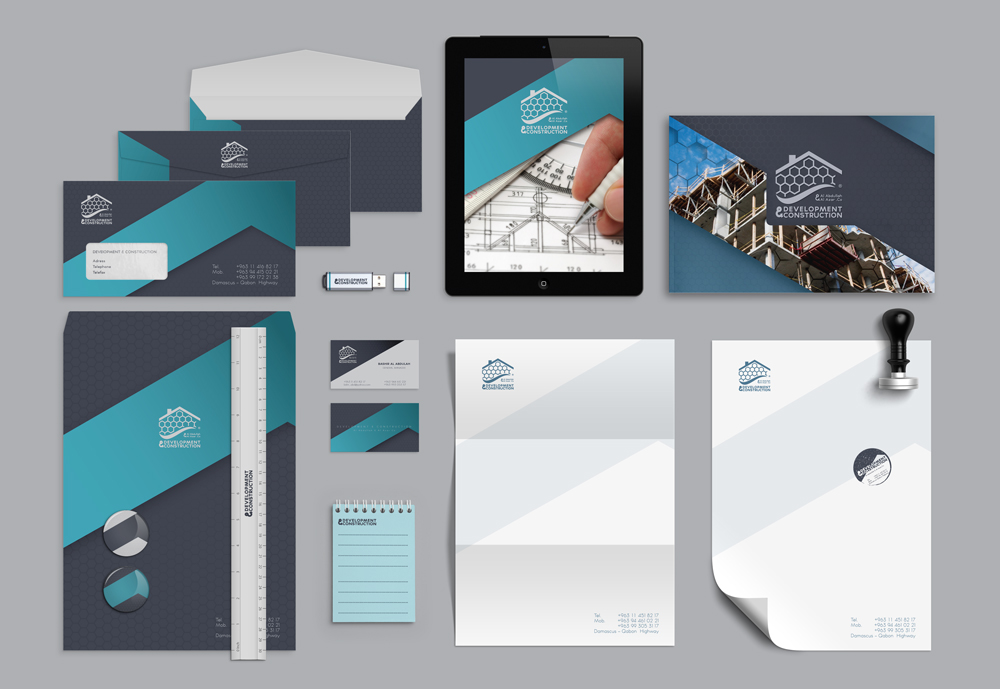 brochure logo design development construction card visual identity art stationary