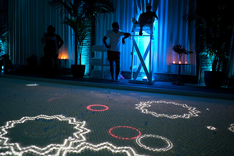 projection Pool swimming pingpong party