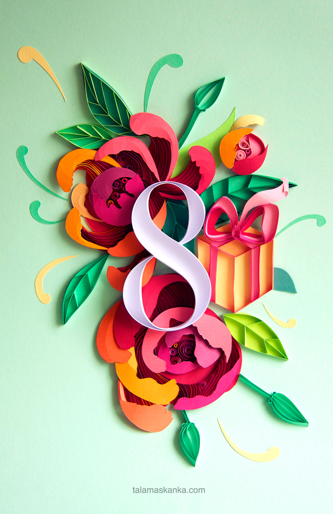 papercut hand-made spring set design  crafts   paper Flowers