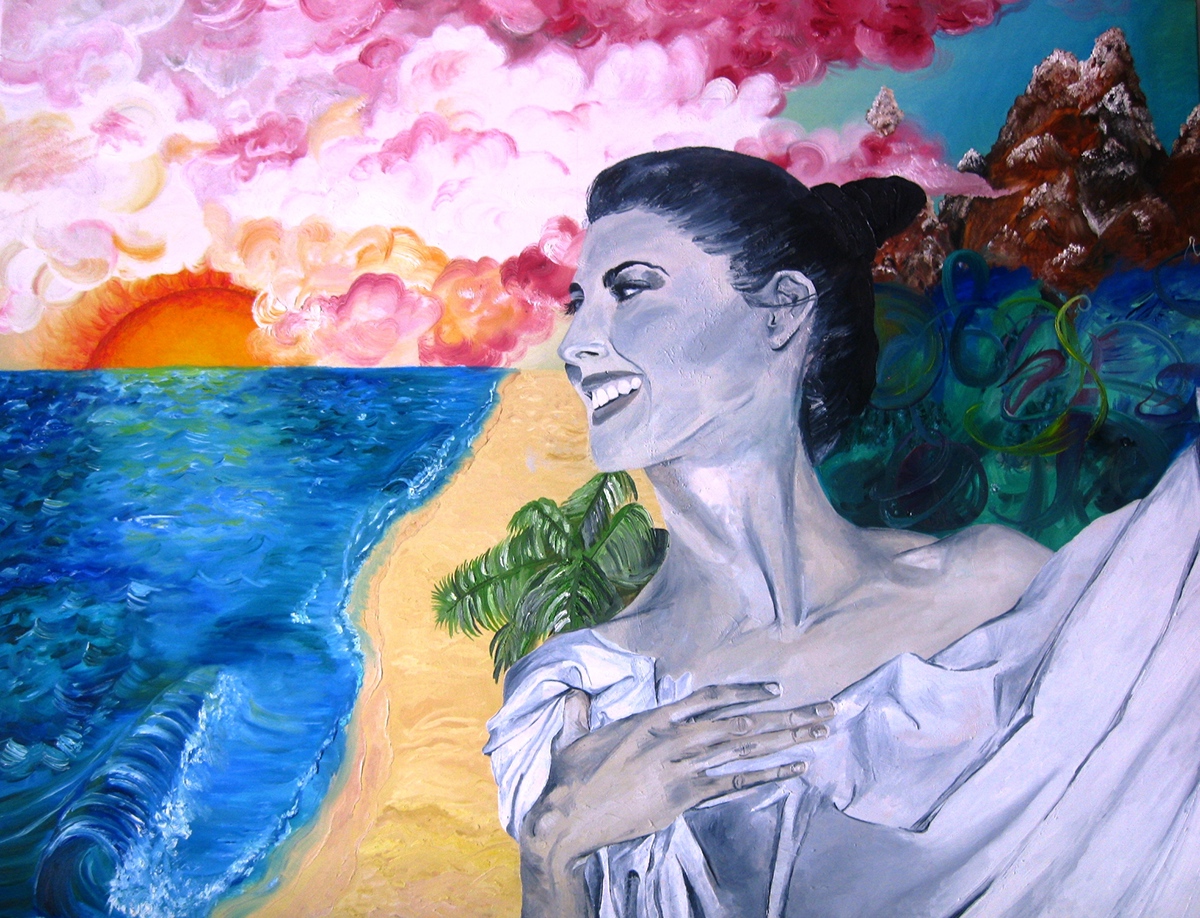 pintura cuadro oleo esmeralda