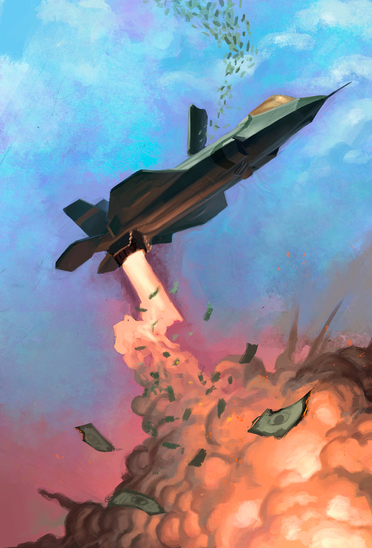 autism children f-35 fighter jet Memory chemtrial sand traditional digital concept editorial