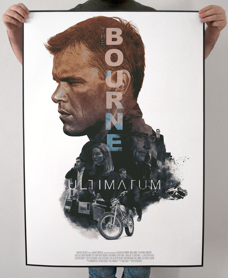 movieposter Bourne movie watercolor digitalart