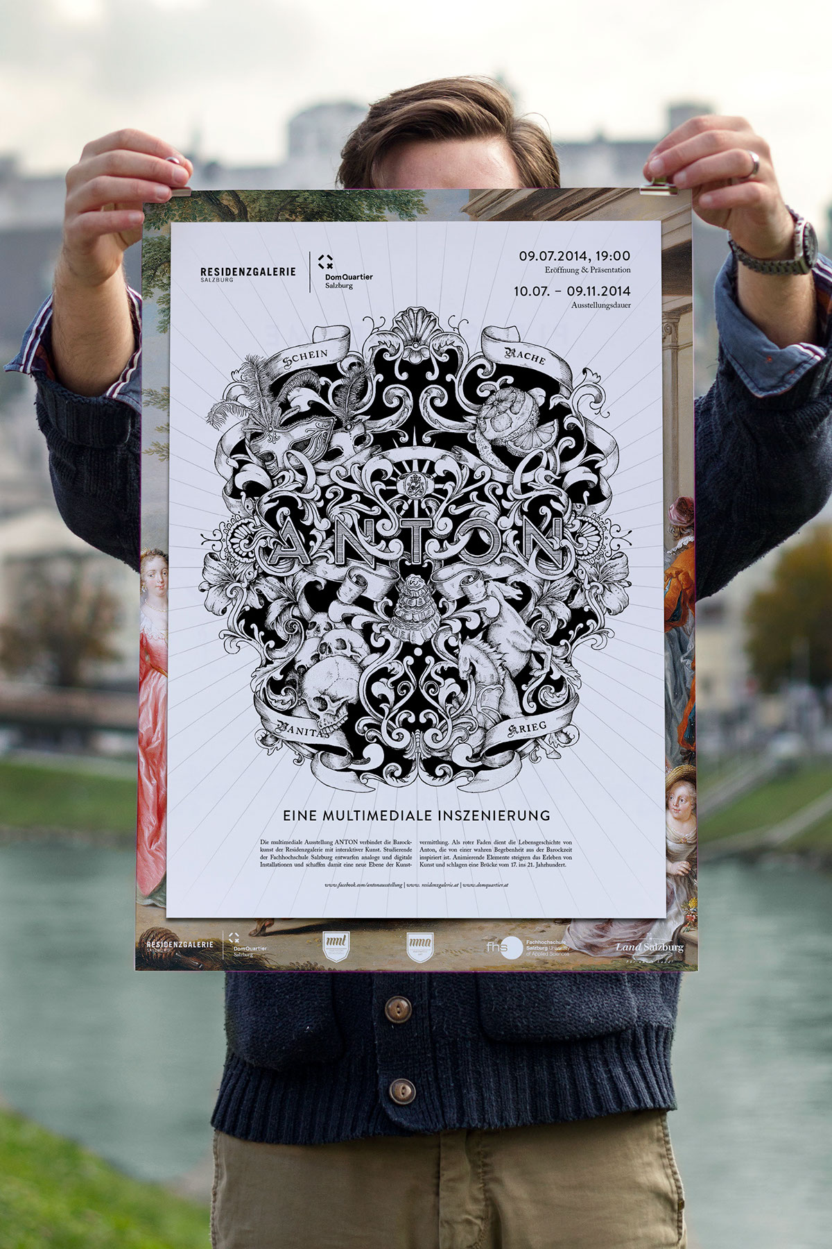 Exhibition  anton Corporate Design poster design baroque gallery flyer art