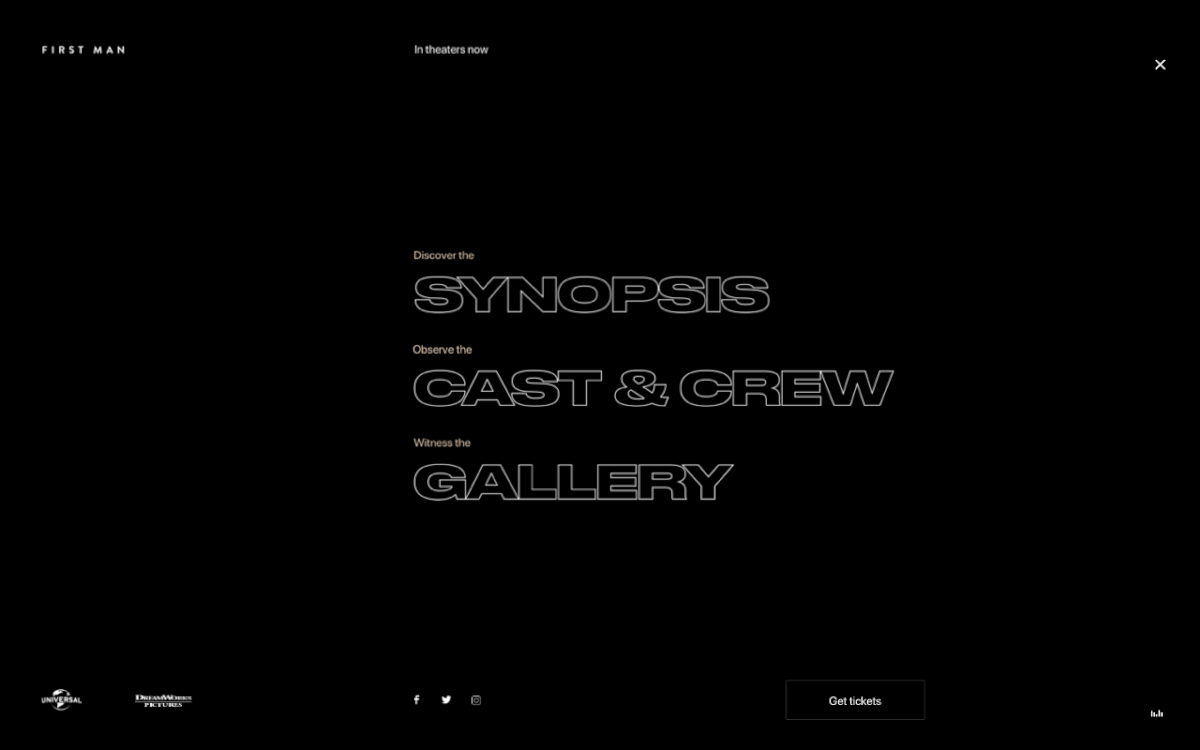 movie Website first man grid typography   Layout