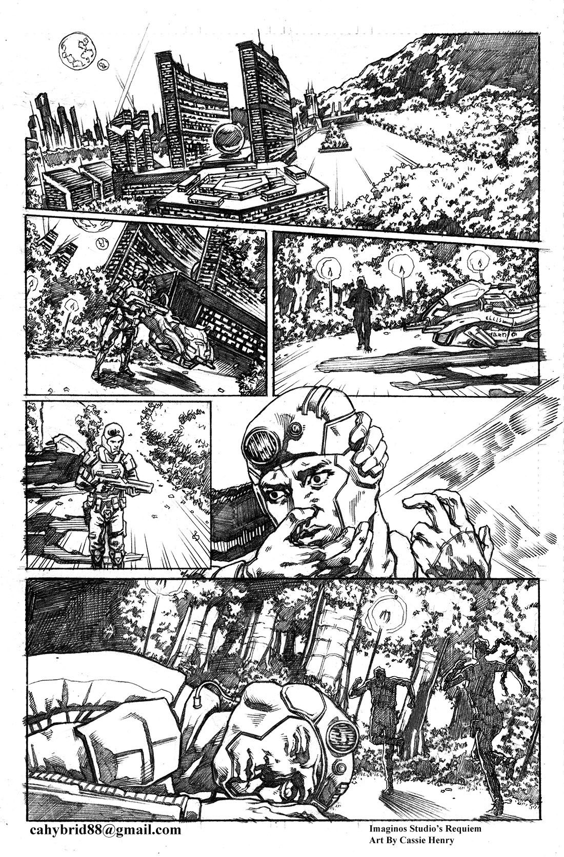 comic Sequential Art Imaginos Studios Anthology sci-fi pencil work