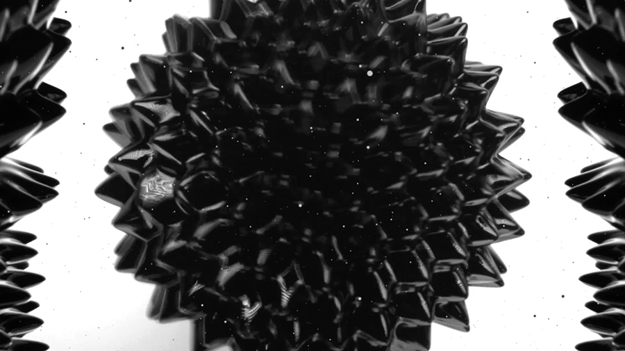 breakage revelation Liam Bailey ferrofluid visuals music video black and white digital soundboy black magic