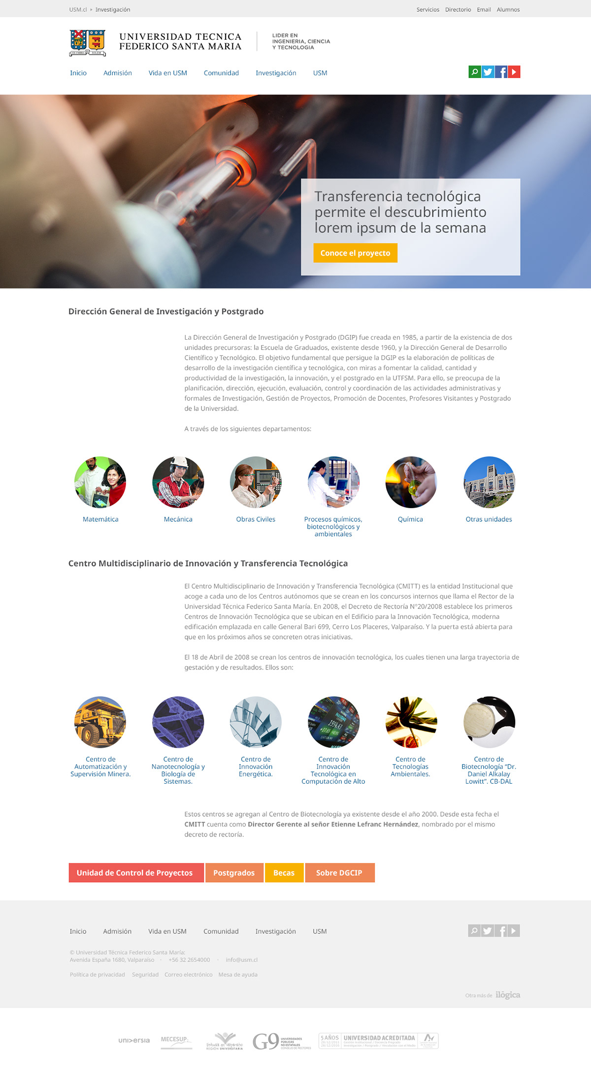 UI ux University flat color White Responsive frontend agency chile usm