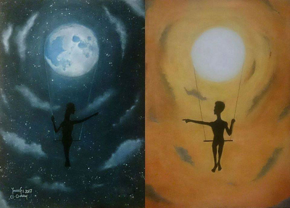 moon impossible Randez-vous she her swing night mysterious surreal Majestic