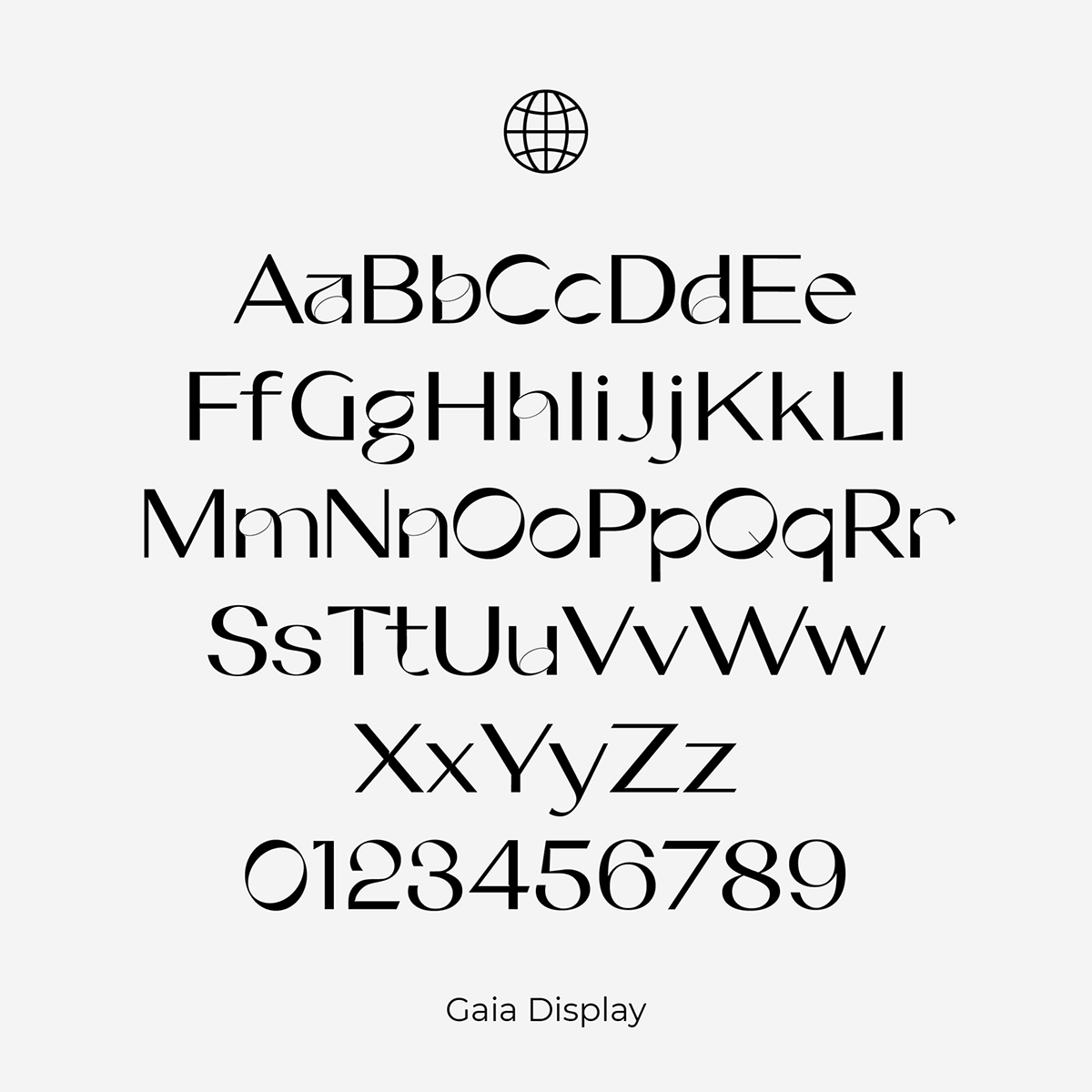 Display displayfont experimental font Gaia glyphs symbol Typeface typo typography  