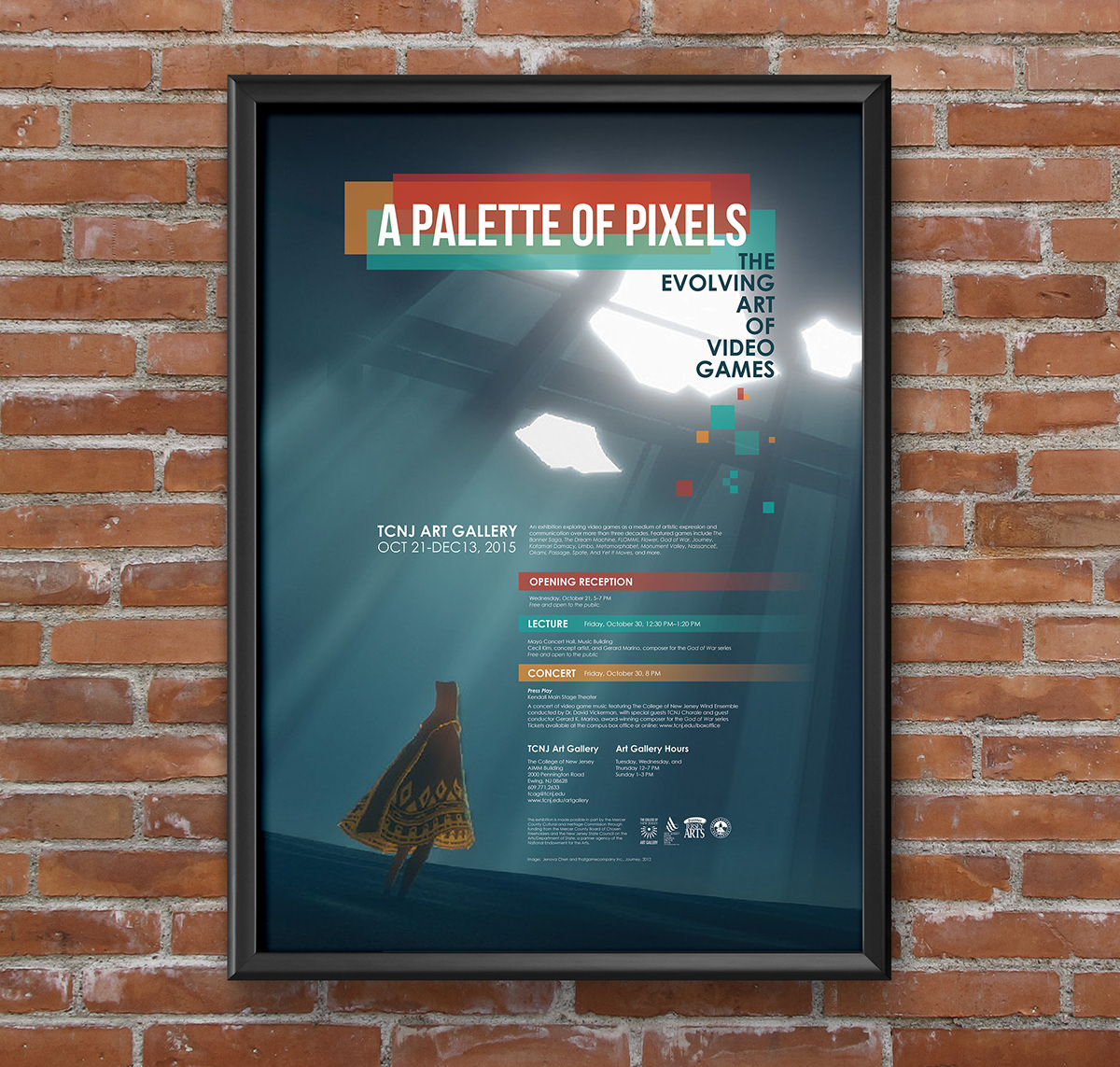 catalog Video Games TCNJ print design Catalogue palette pixels spread poster flyer