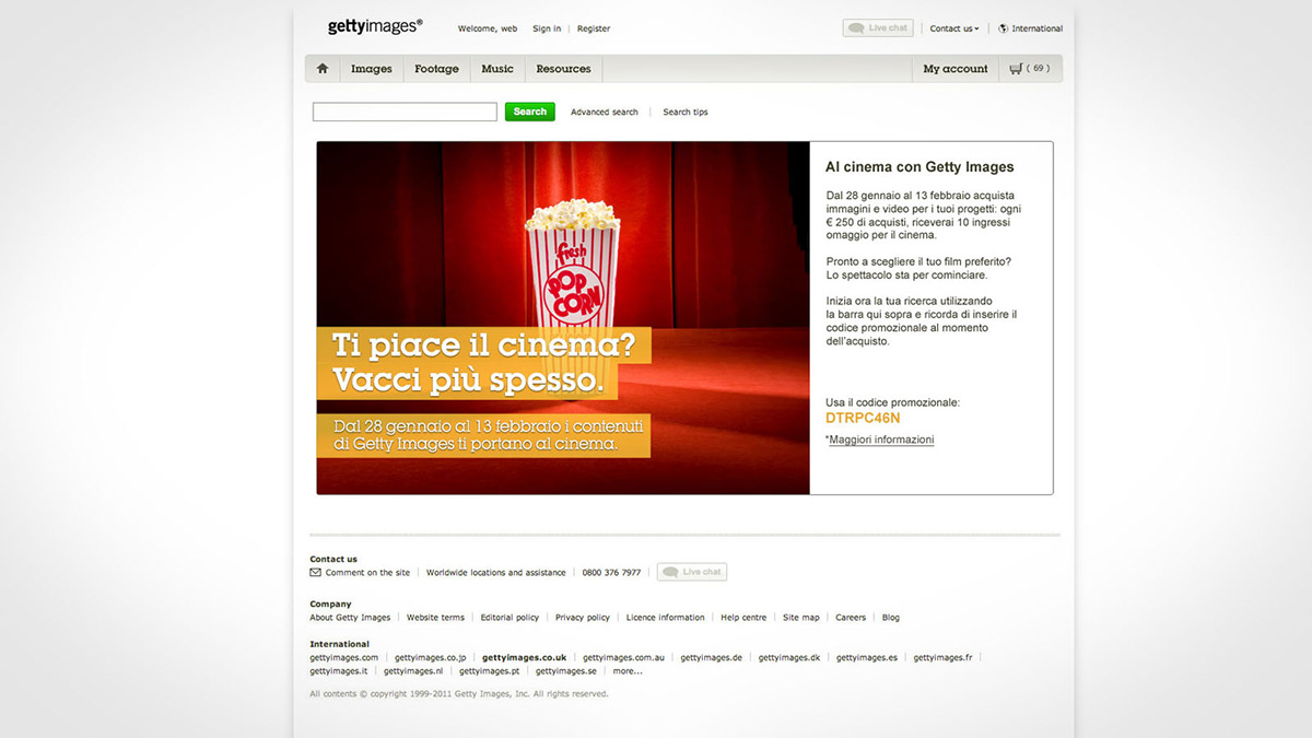Web design HTML Layout mockups site Getty Images