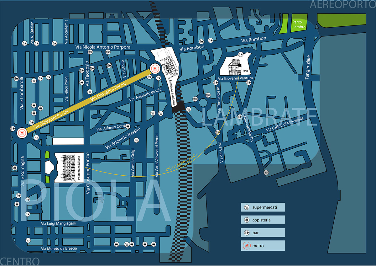 infographics città studi piola milano map zone graphics 