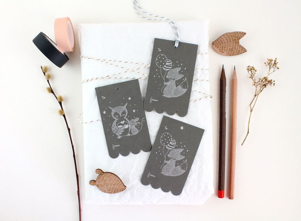 ILLUSTRATION  forest animals woodland paper goods Stationery greeting cards FOX bear notepad planner