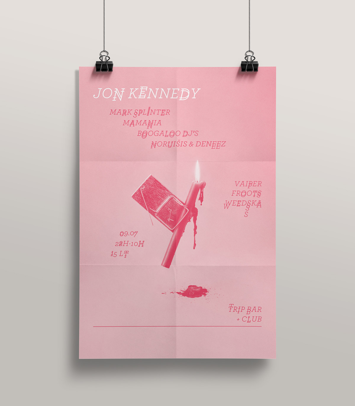 print flyer poster trip bar Jon Kennedy candle trap graphic craft