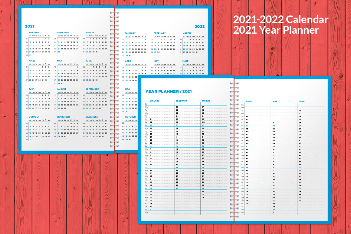 calendar 2021 Diary InDesign organizer personal planner 2021 Stationery sunday weekly planner