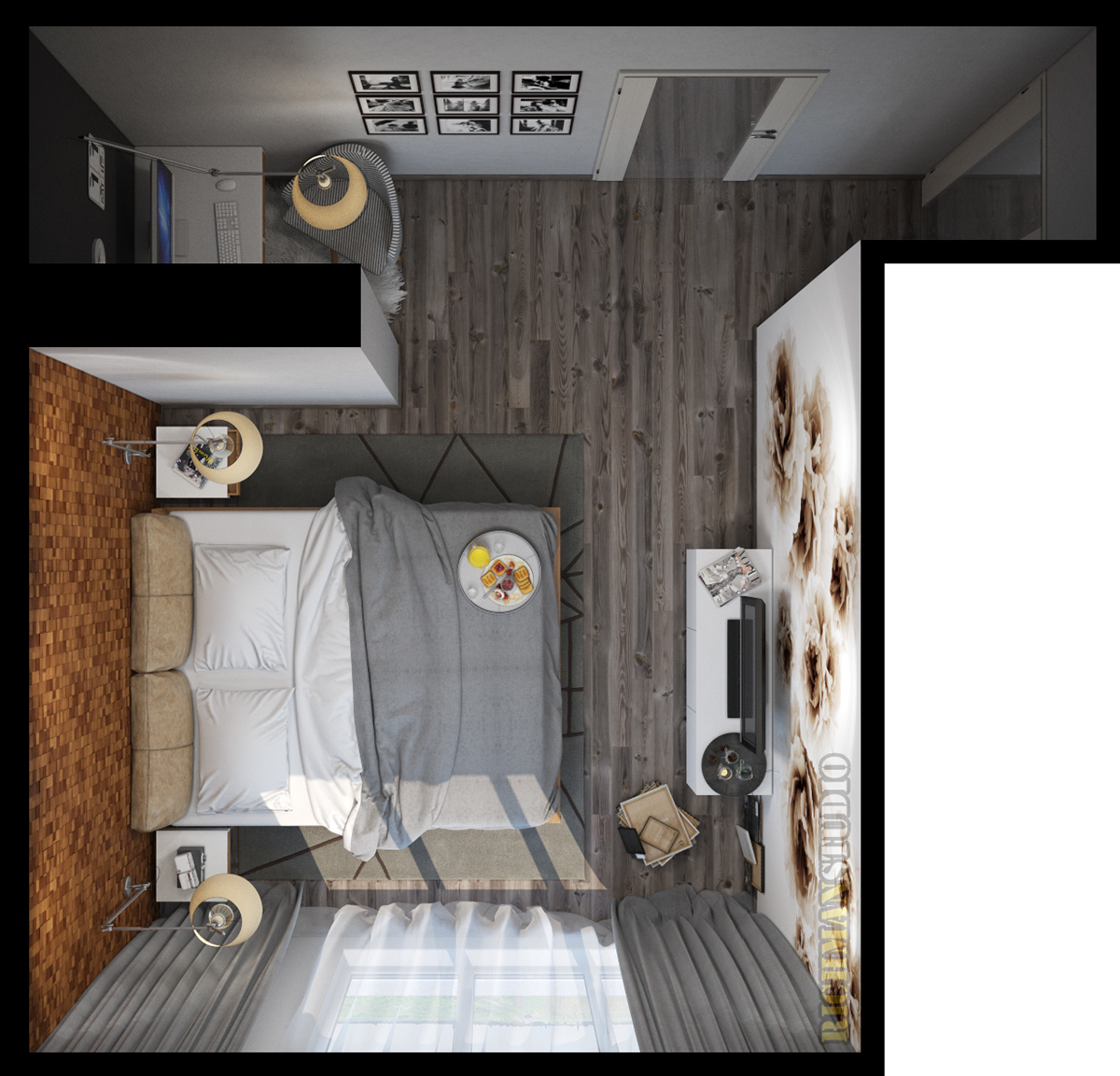 design Interior bedroom Scandinavian Style