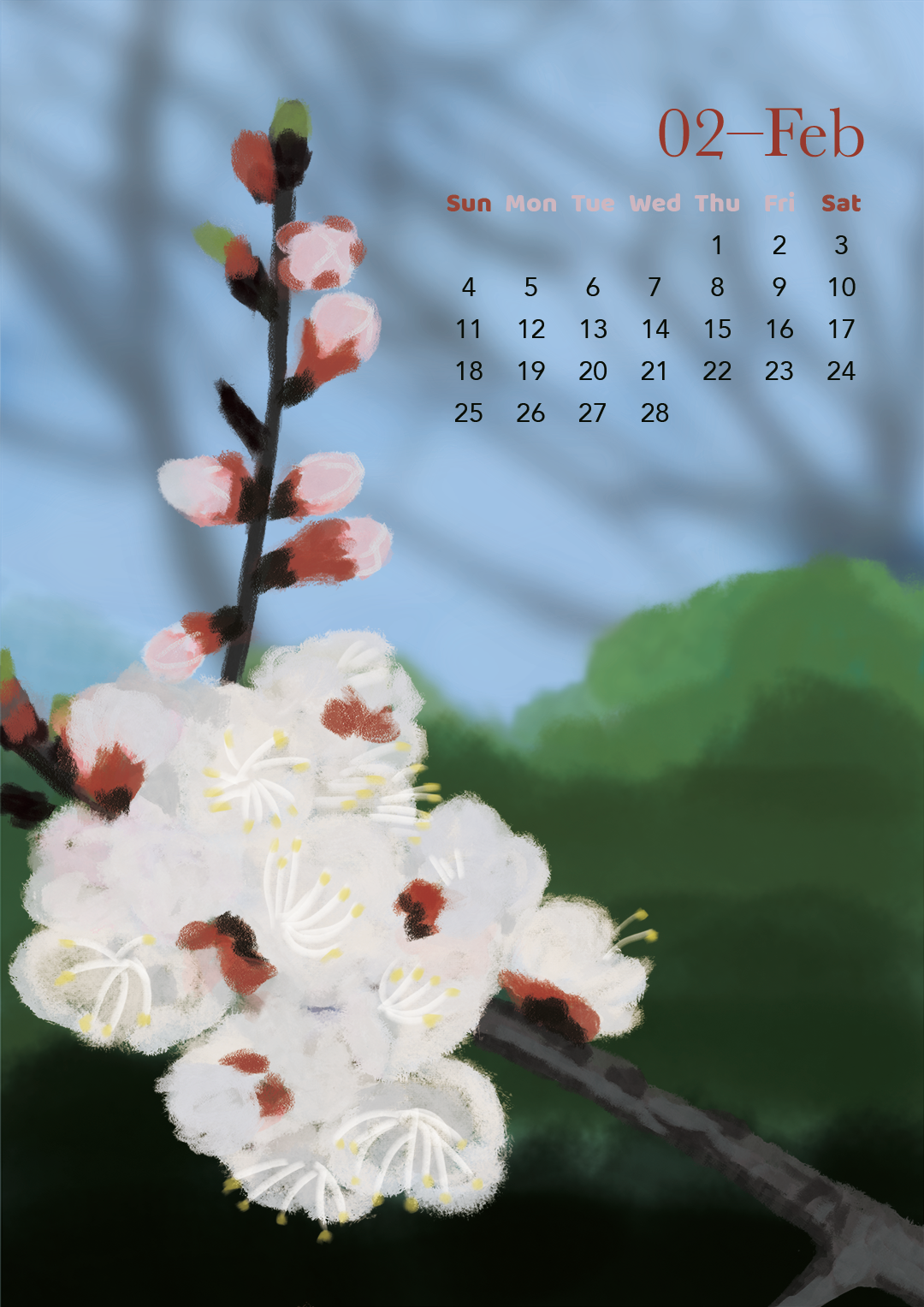 calendar design ILLUSTRATION  Nature flower Landscape Travel
