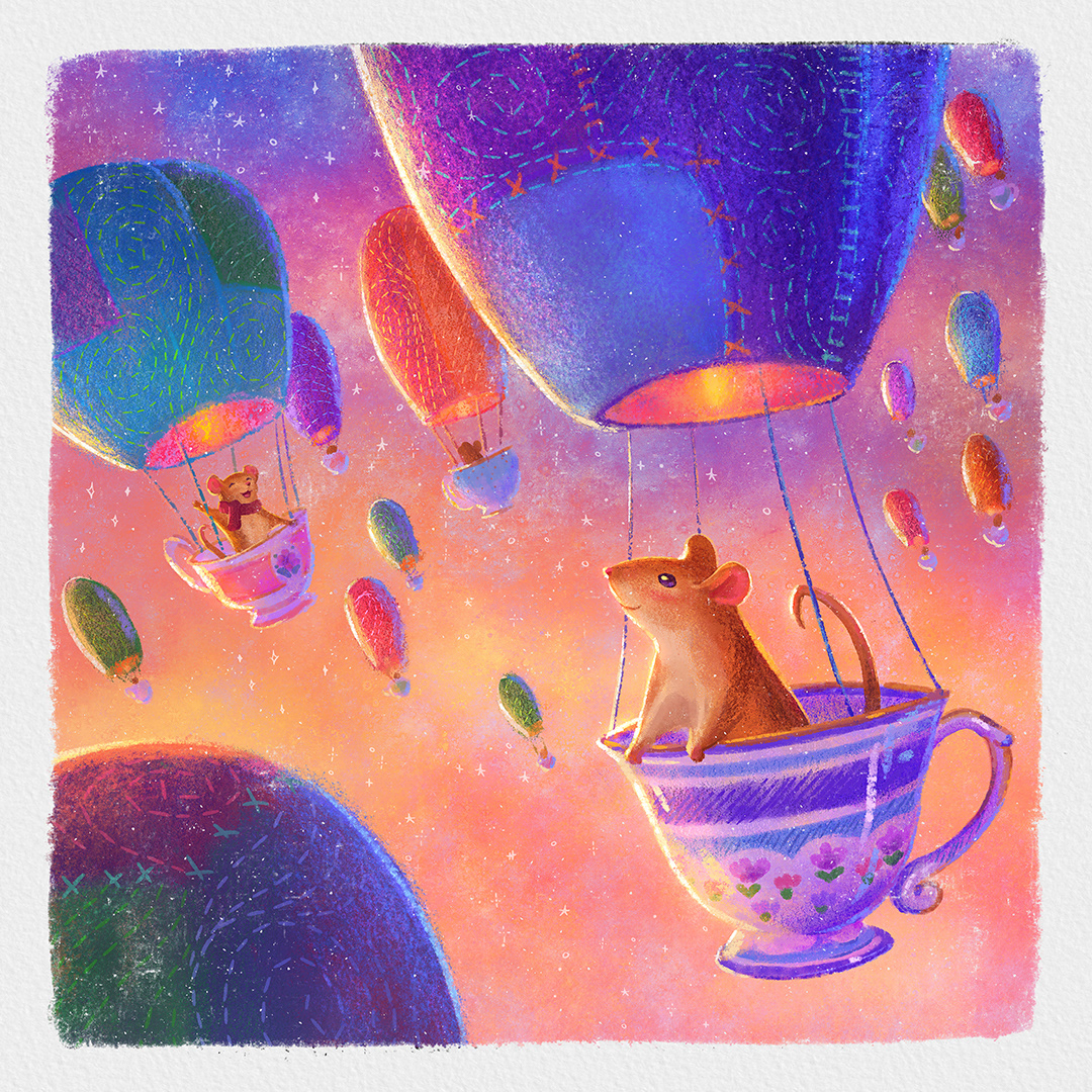 animals children's book children's illustration Digital Art  fantasy ILLUSTRATION  kidlit Magic   mice whimsical