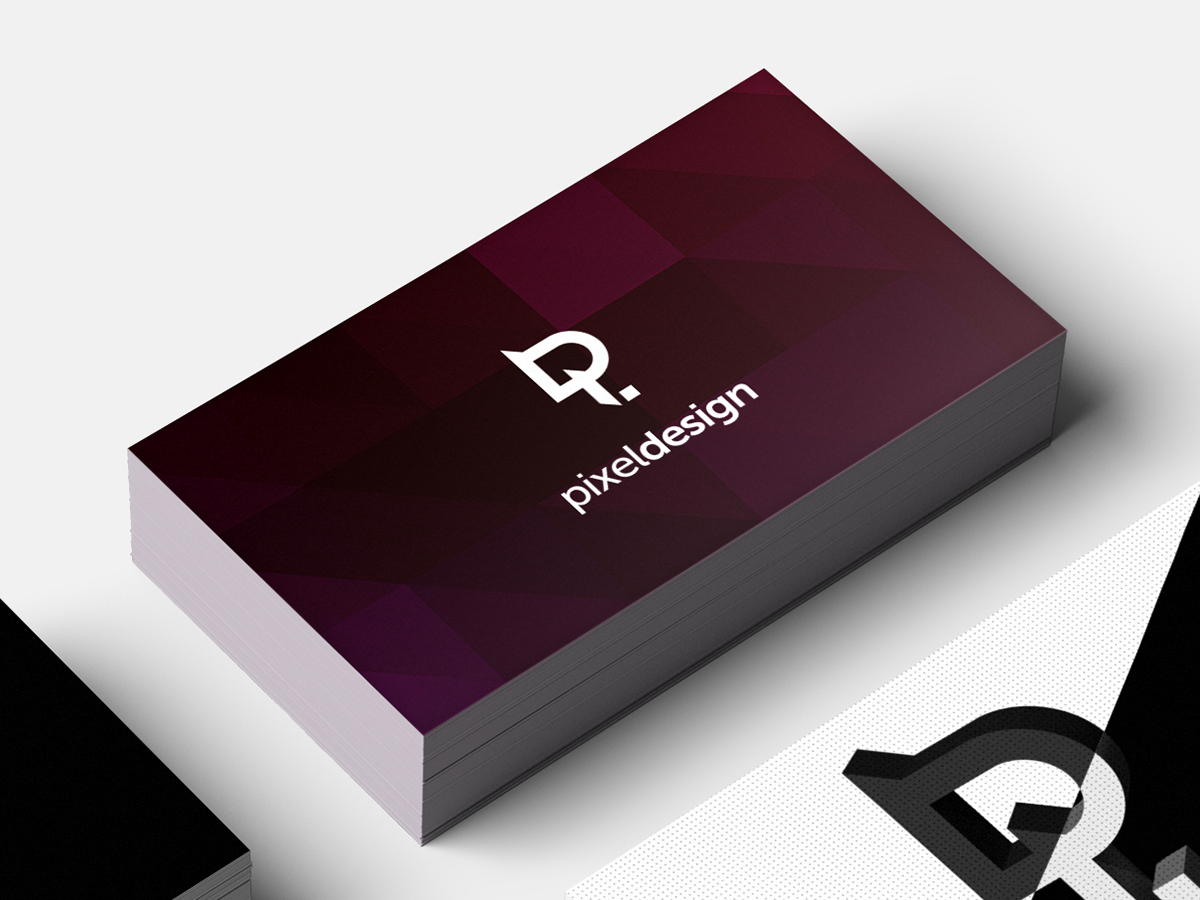 pixel design landing page business card square minimalist clean simplicity Stationery