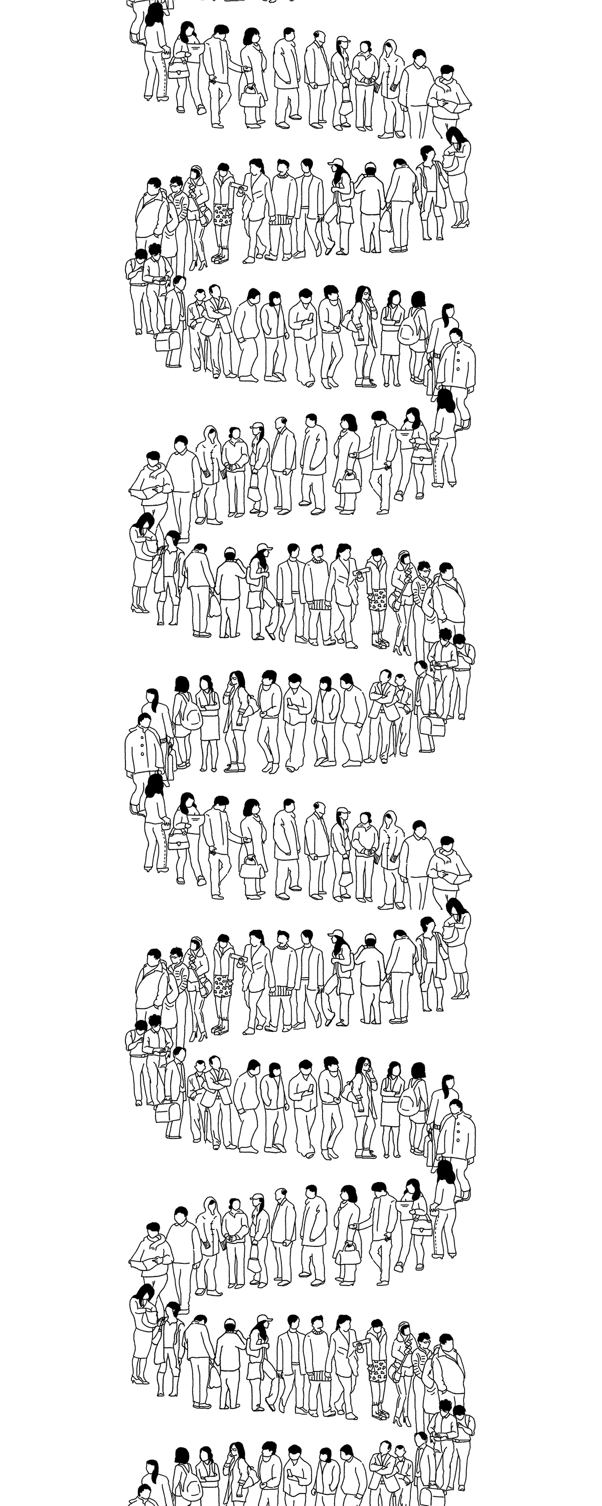 chinese culture everyday ILLUSTRATION  pattern handdrawing city people blackandwhite