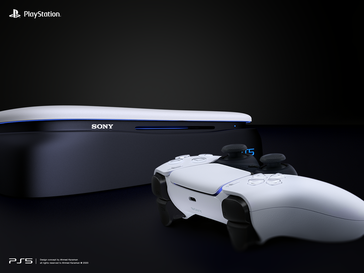 3D console game playstation PlayStation 5 product design  ps5 Render Sony studio light