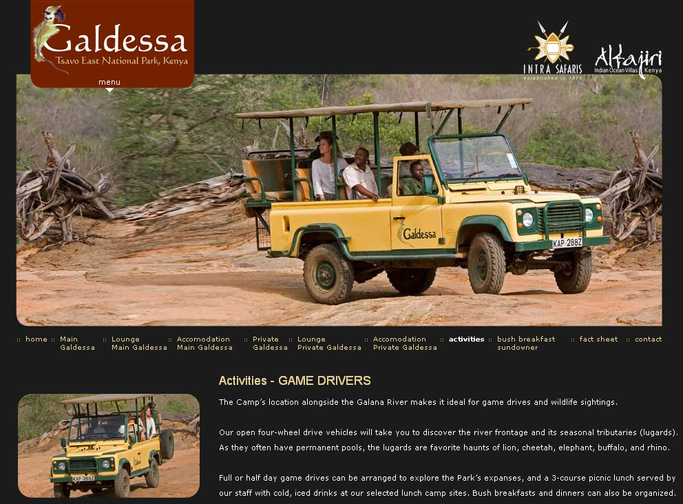 Galdessa Camp Safaris Kenya sito web