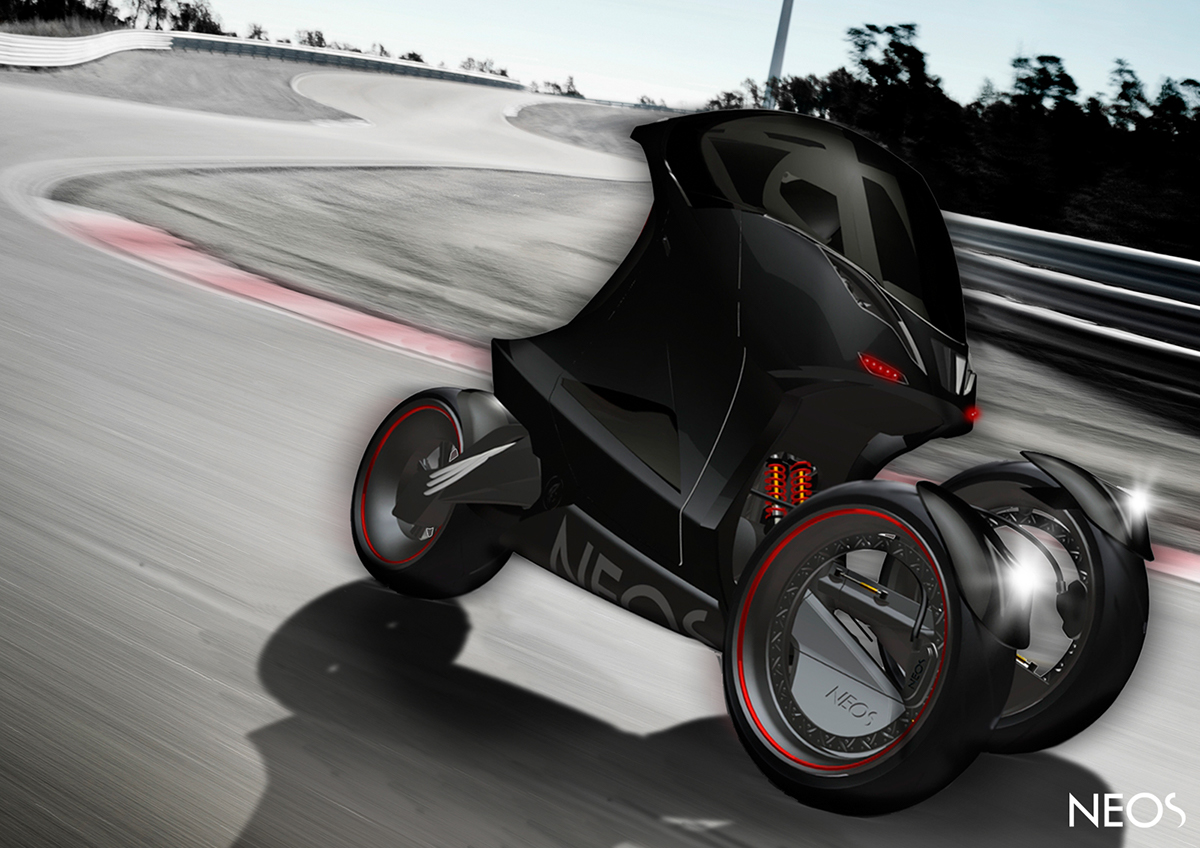 NEOS enclosed motorbike Sidecar 3-wheeler electric