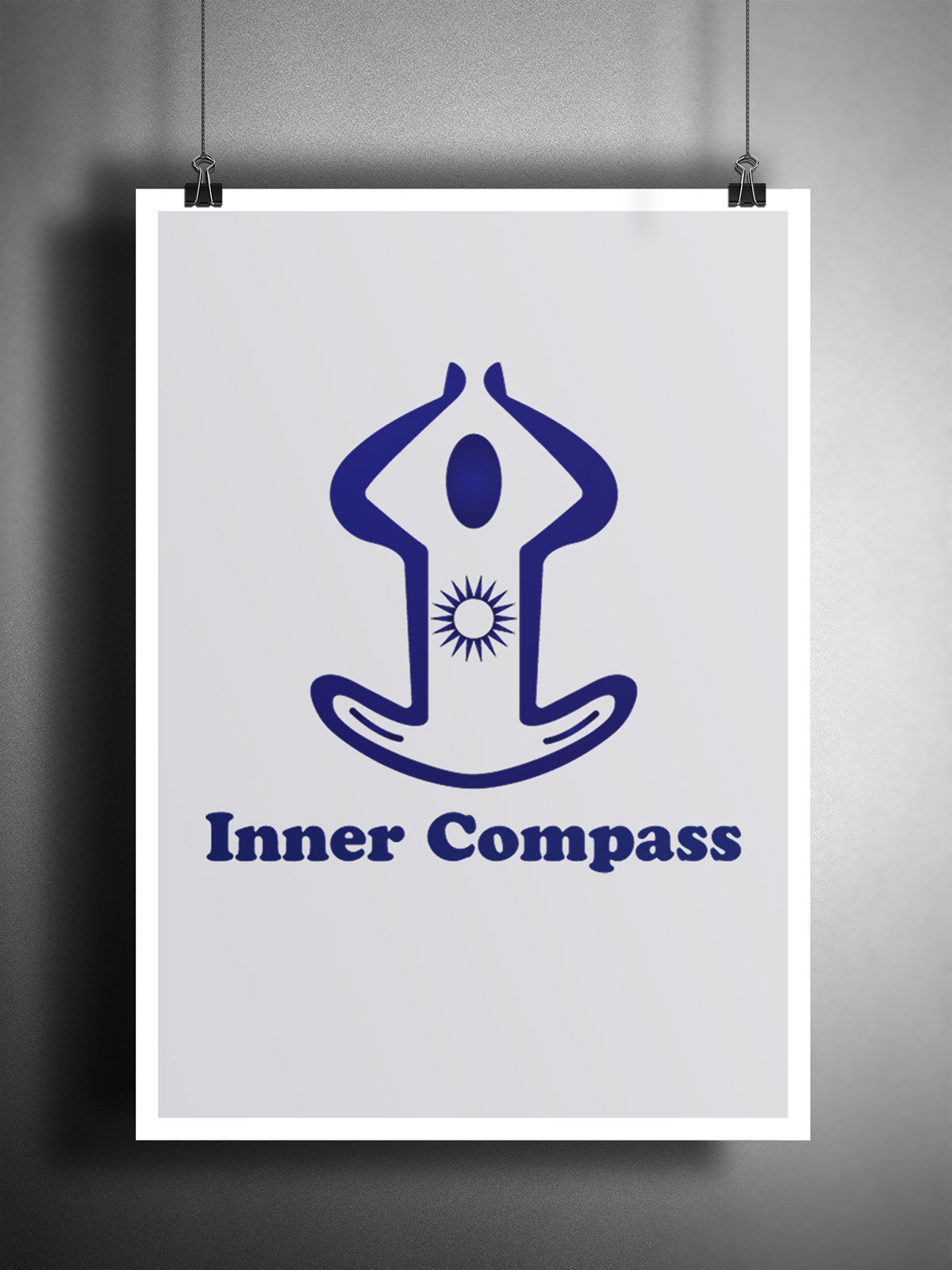 branding  company logo meditaion Yoga inner compass orange blue meditation logo