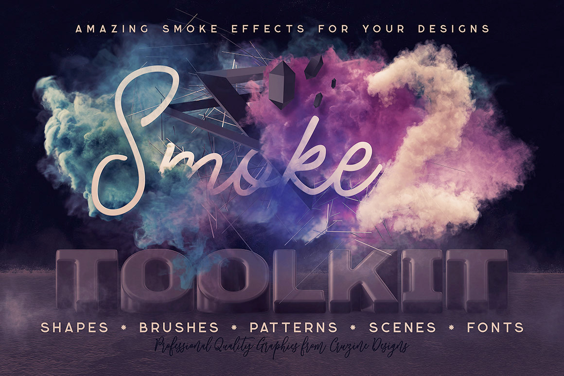 dealjumbo Deal bundle smoke smoke shapes smoke brushes smoke graphics smoke typography smoke font backgrounds
