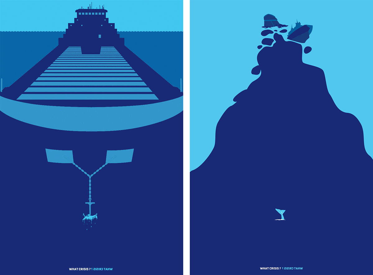 poster print design crise crisis bleu blue