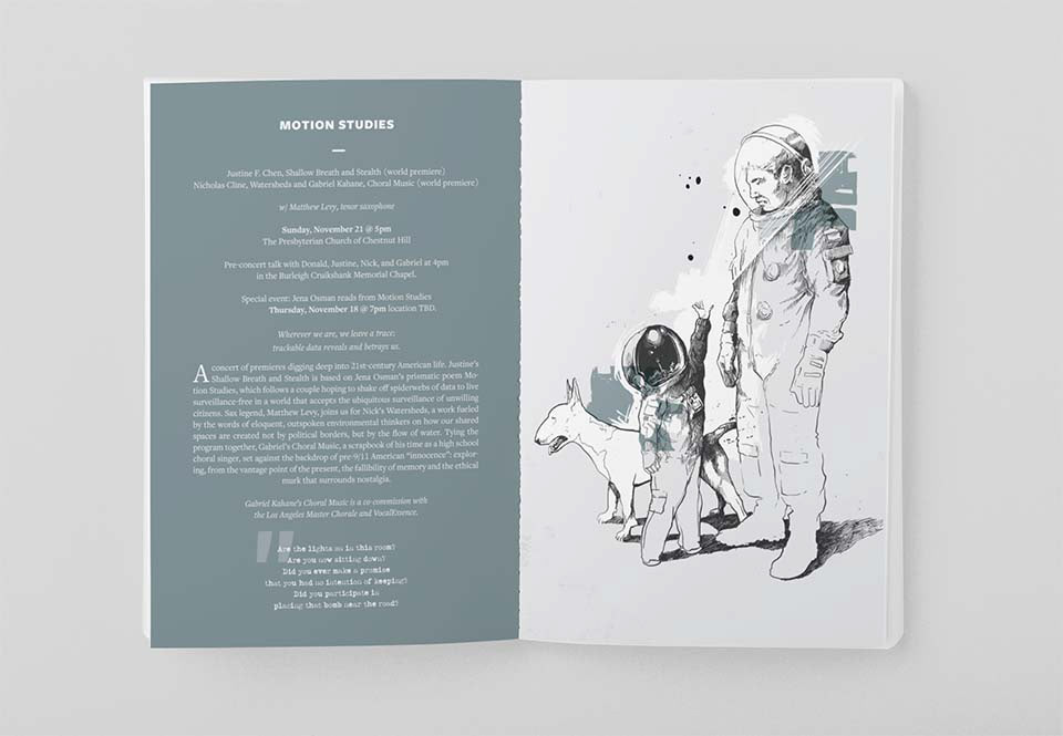 Booklet design and illustrations for the Crossing Choir in Philadelphia.
