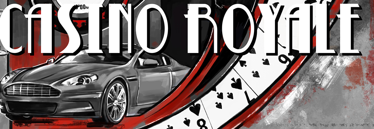 james bond Bond casino royale film poster tribute adobe photoshop film noir noir black & white red wacom print