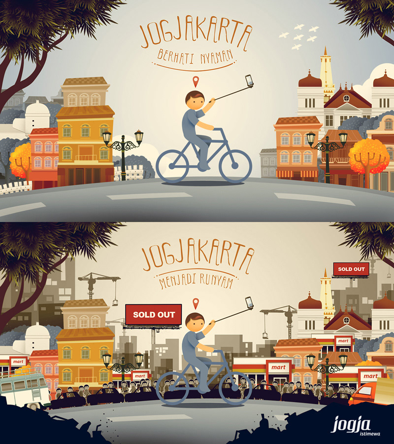 jogjakarta indonesia java postcard