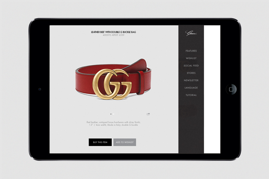 ios app editorial design  digital Fashion  luxury online store shapable Multi languages gucci