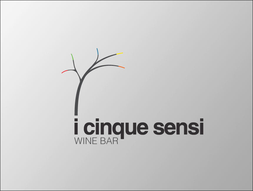 i cinque sensi sensi Cinque wine bar wine bar logo brand
