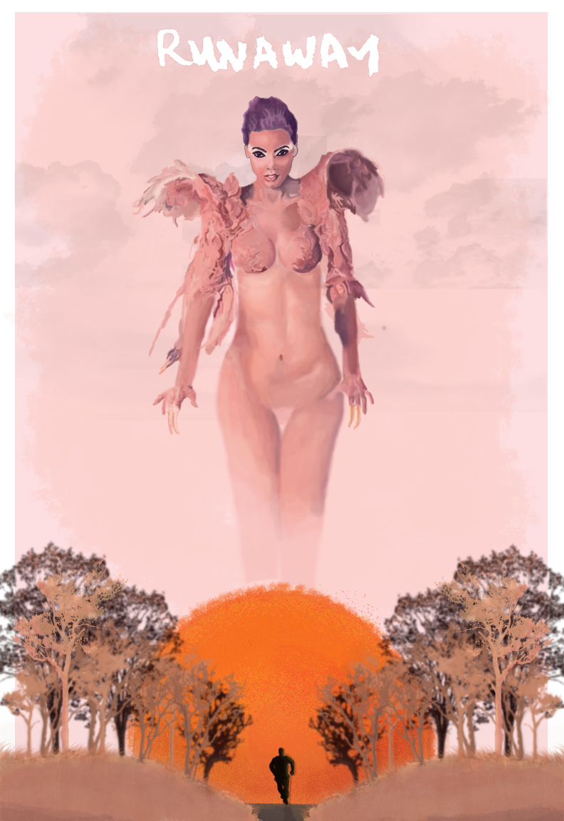 Kanye West Runaway Album movie poster yeezy Yeezus film illustration music design