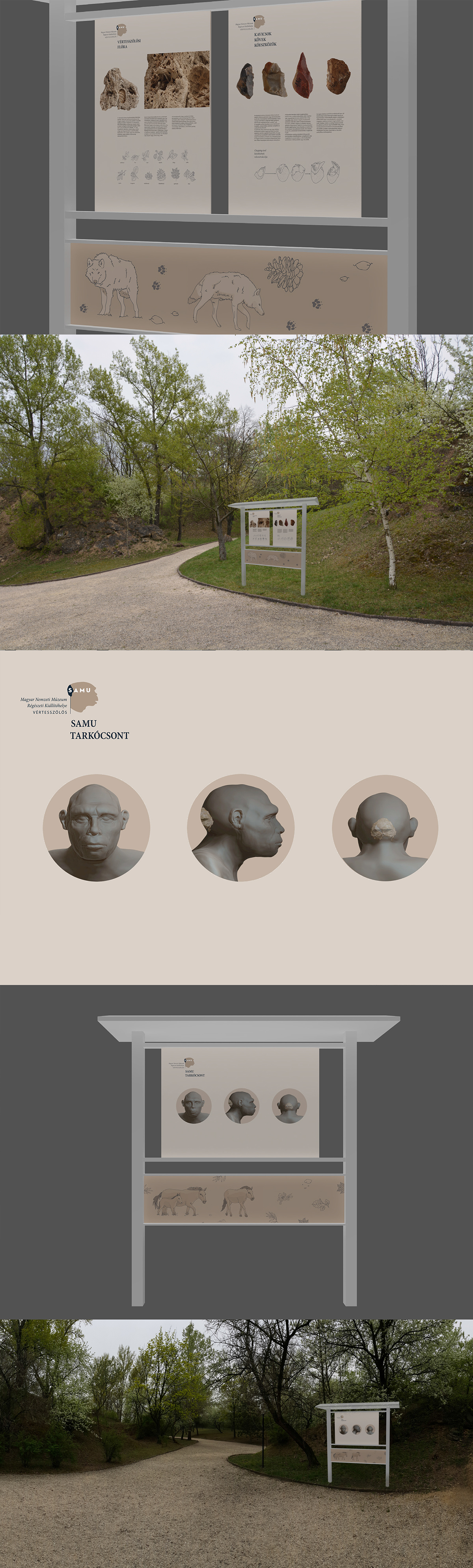 cave man Homo erectus Corporate Identity exhibiton 3D ancient artifacts Exhibition  stone ILLUSTRATION 