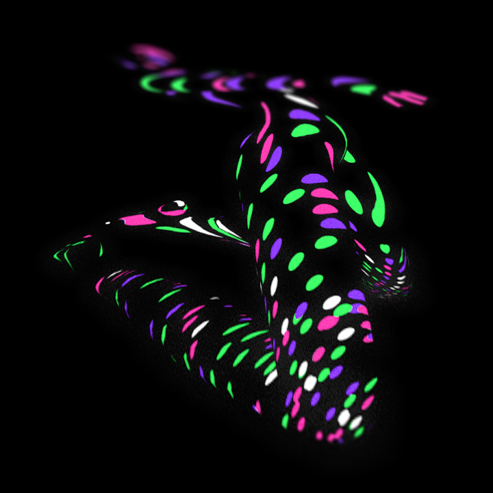editorial gradient airbrush woman color cyan magenta fluro fluorescent