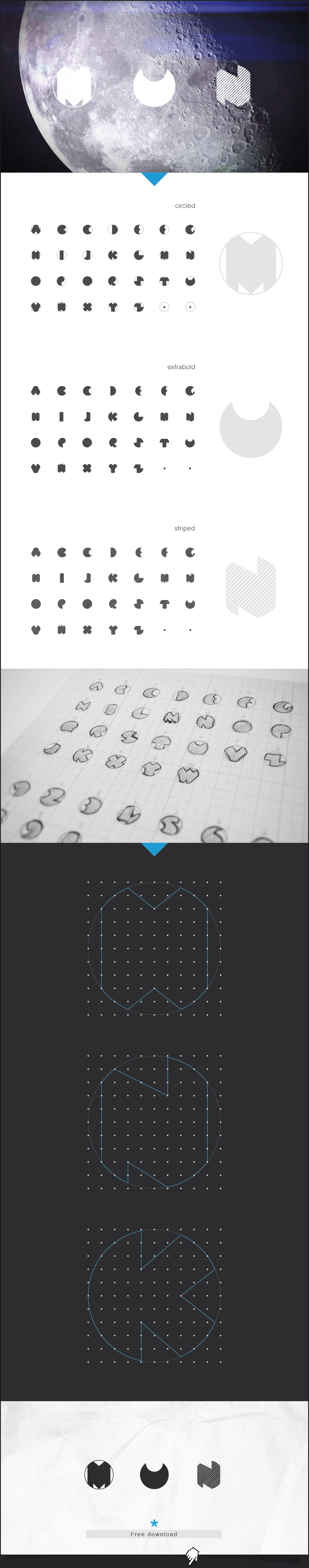 font Typeface free experimental Display bold stiped circled pattern