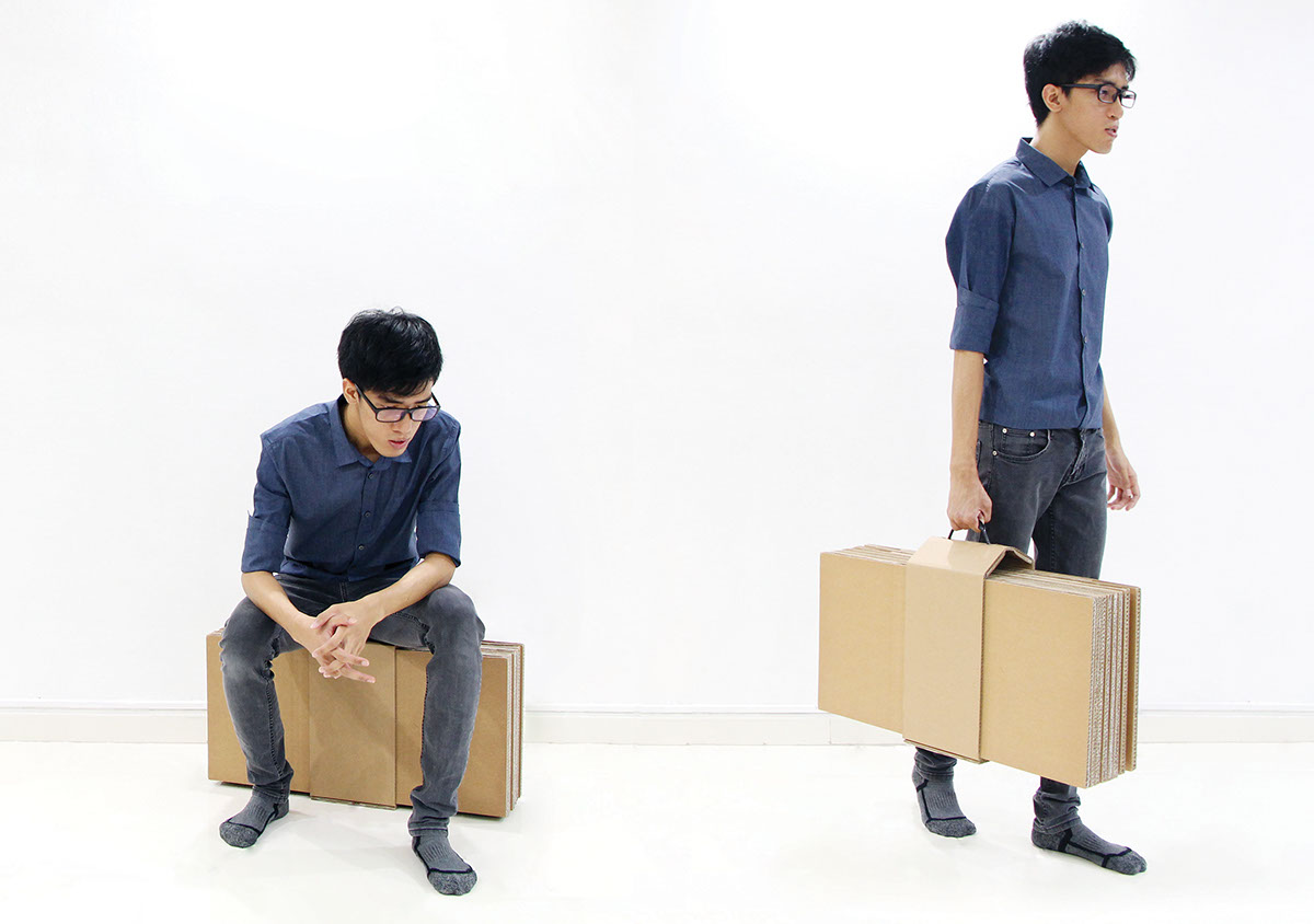cardboard bookshelf cardboard design Behance eco design Collapsible